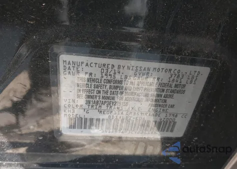 2014 Nissan Sentra Sv z USA, uszkodzony, nr VIN 3N1AB7AP3EY225158